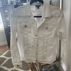 White stretch denim jacket